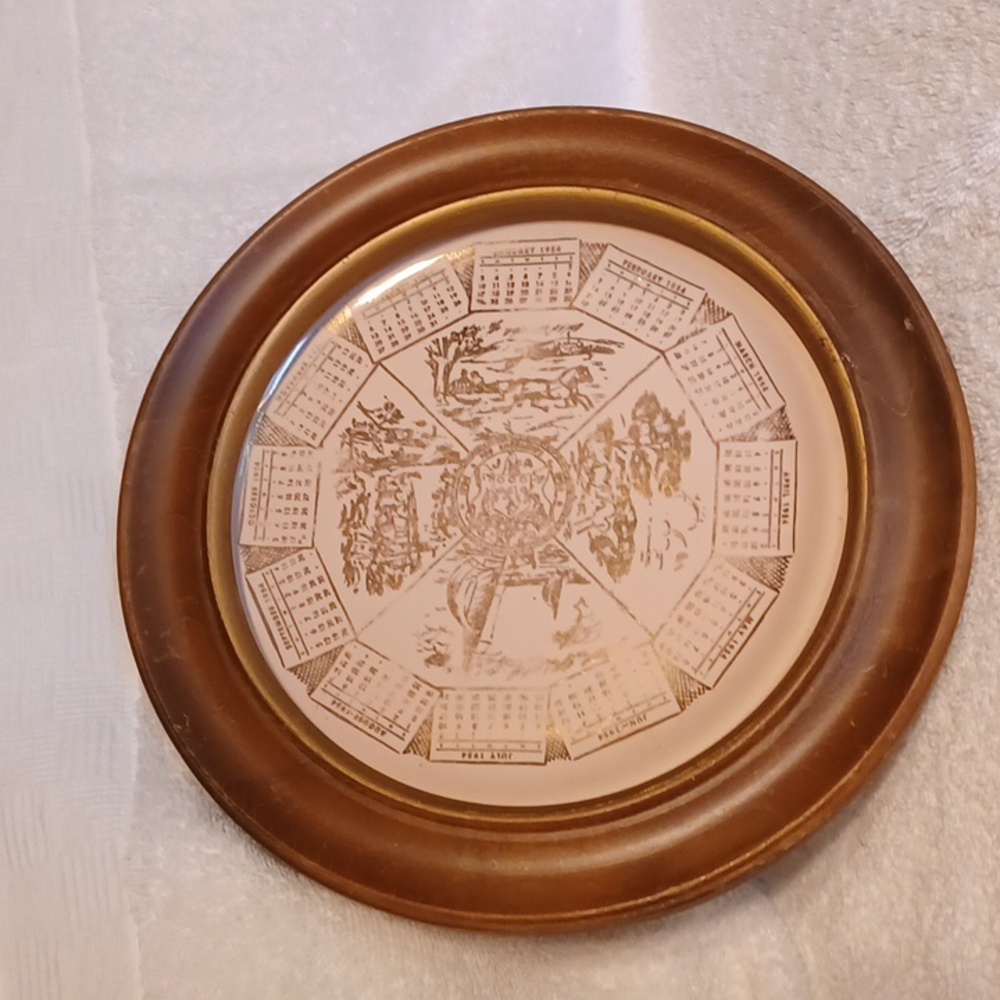 1954 calendar plate plate wall hanger Homer Laughlin
